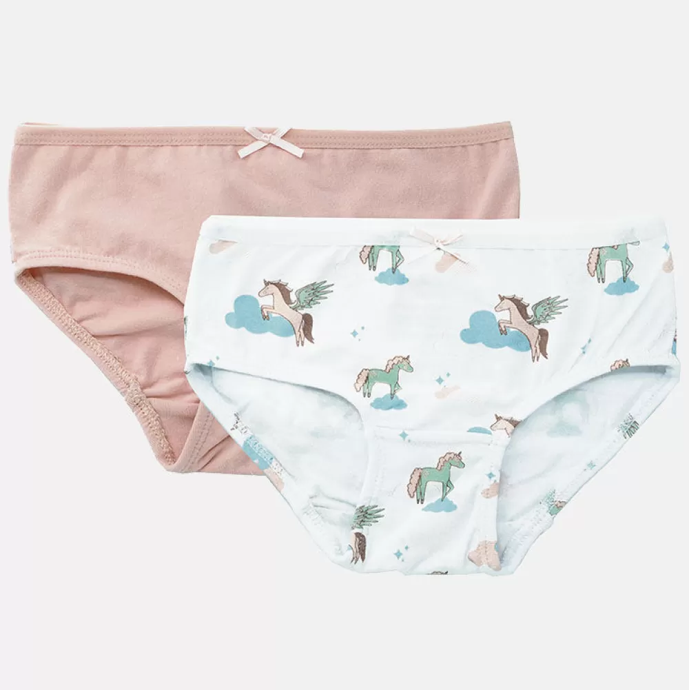 Pierre Robert Undertøy-Bomullstruse Brief Liten Jente Pink Cloud and White