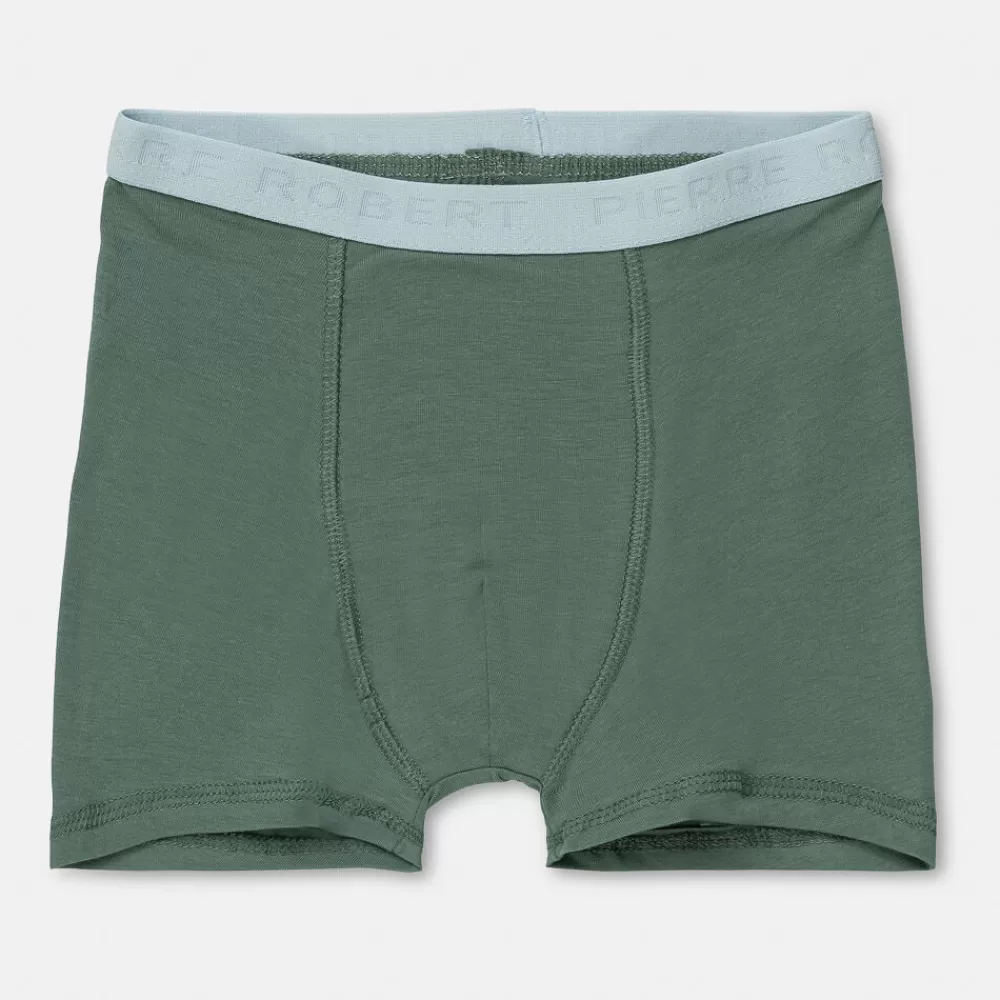 Pierre Robert Undertøy-Boxershorts I Bomull Liten Gutt Jade Green and Sky Blue