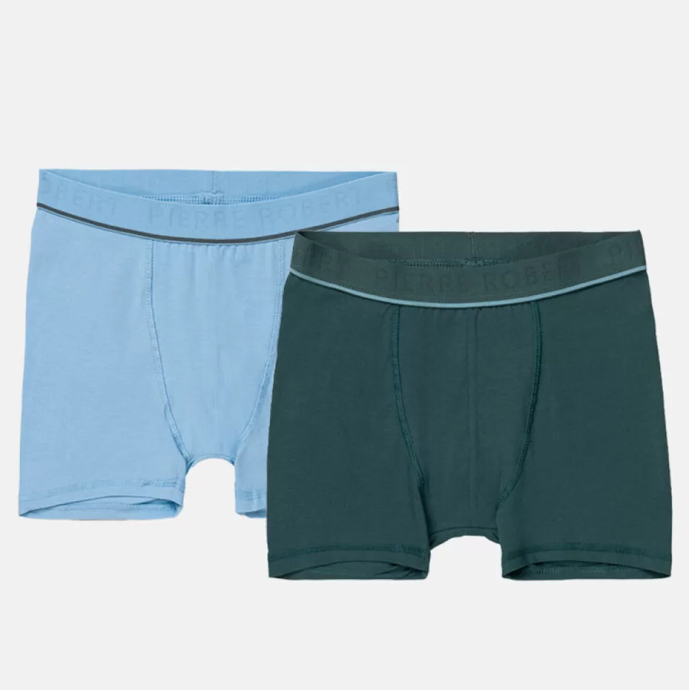 Pierre Robert Undertøy-Boxershorts Stor Gutt Pine and Ice Blue