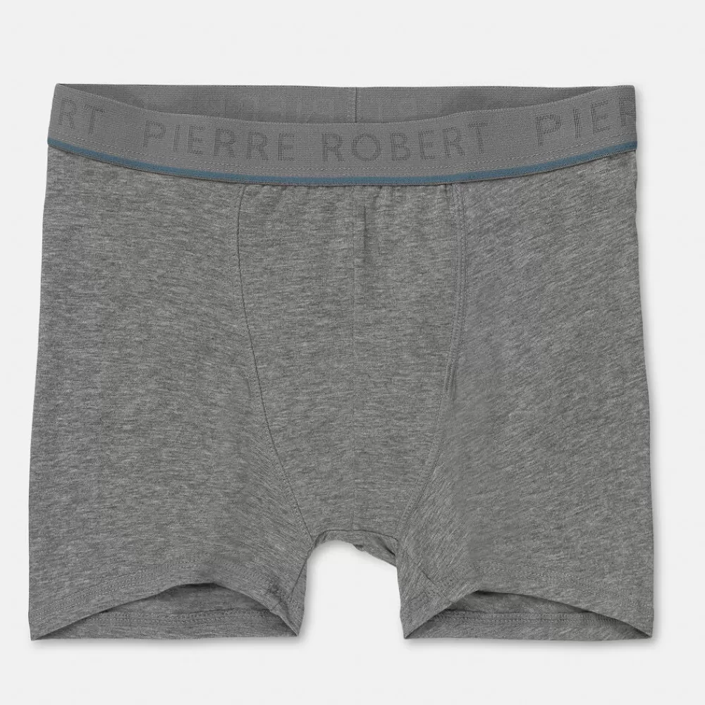 Pierre Robert Undertøy-Boxershorts Stor Gutt GreyMelange LapisBlue