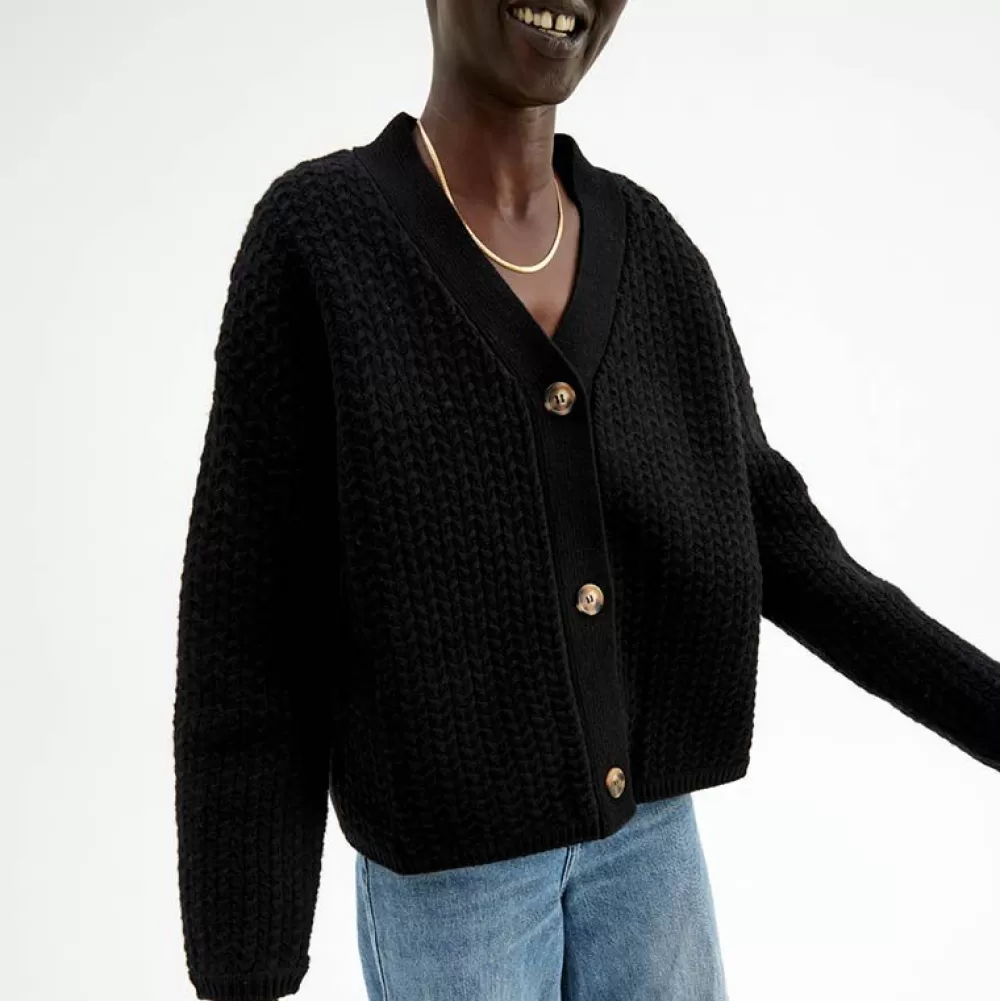 Pierre Robert Overdeler | Gensere-Cardigan Med Struktur Black