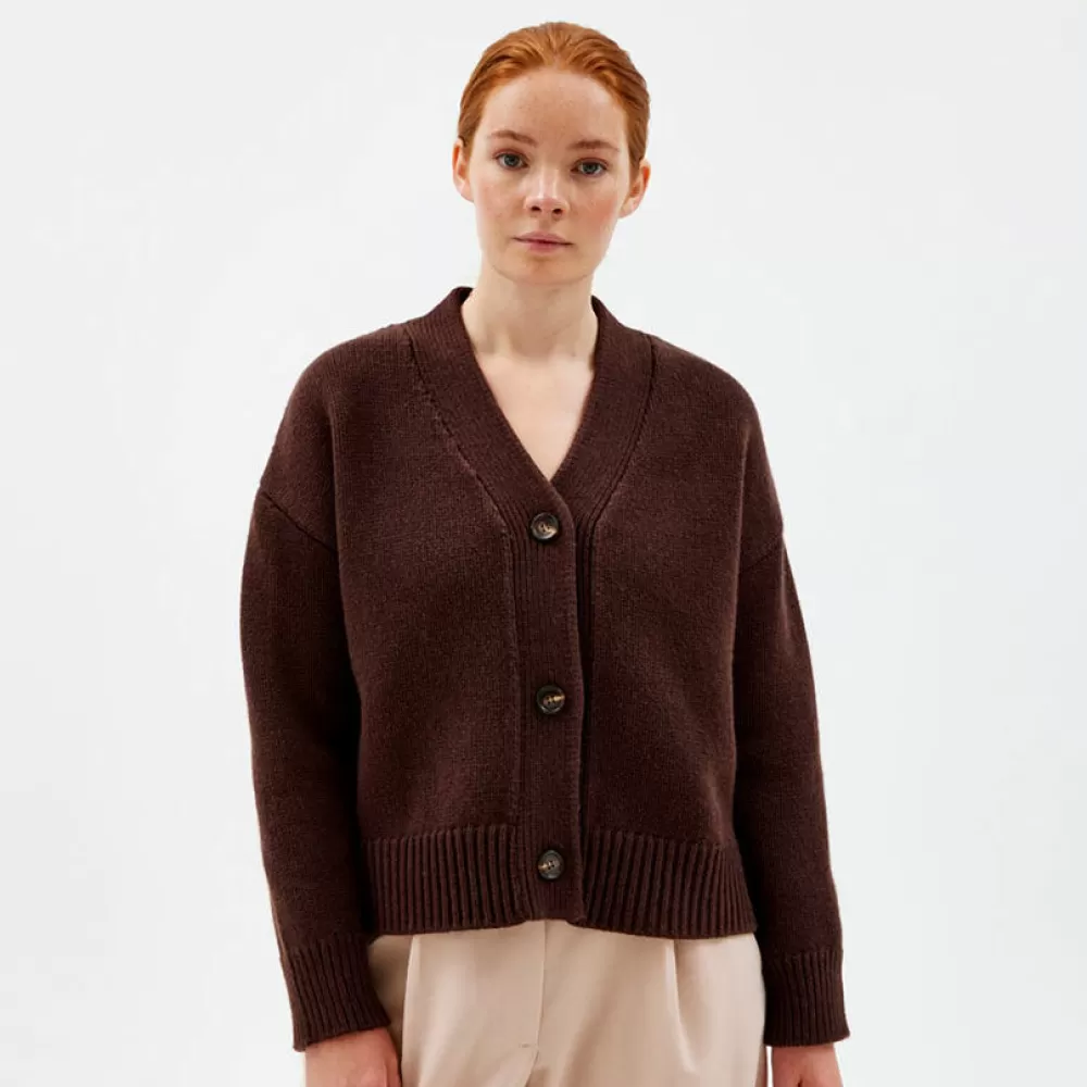 Pierre Robert Overdeler | Gensere-Heavy-knit Cardigan Coffee