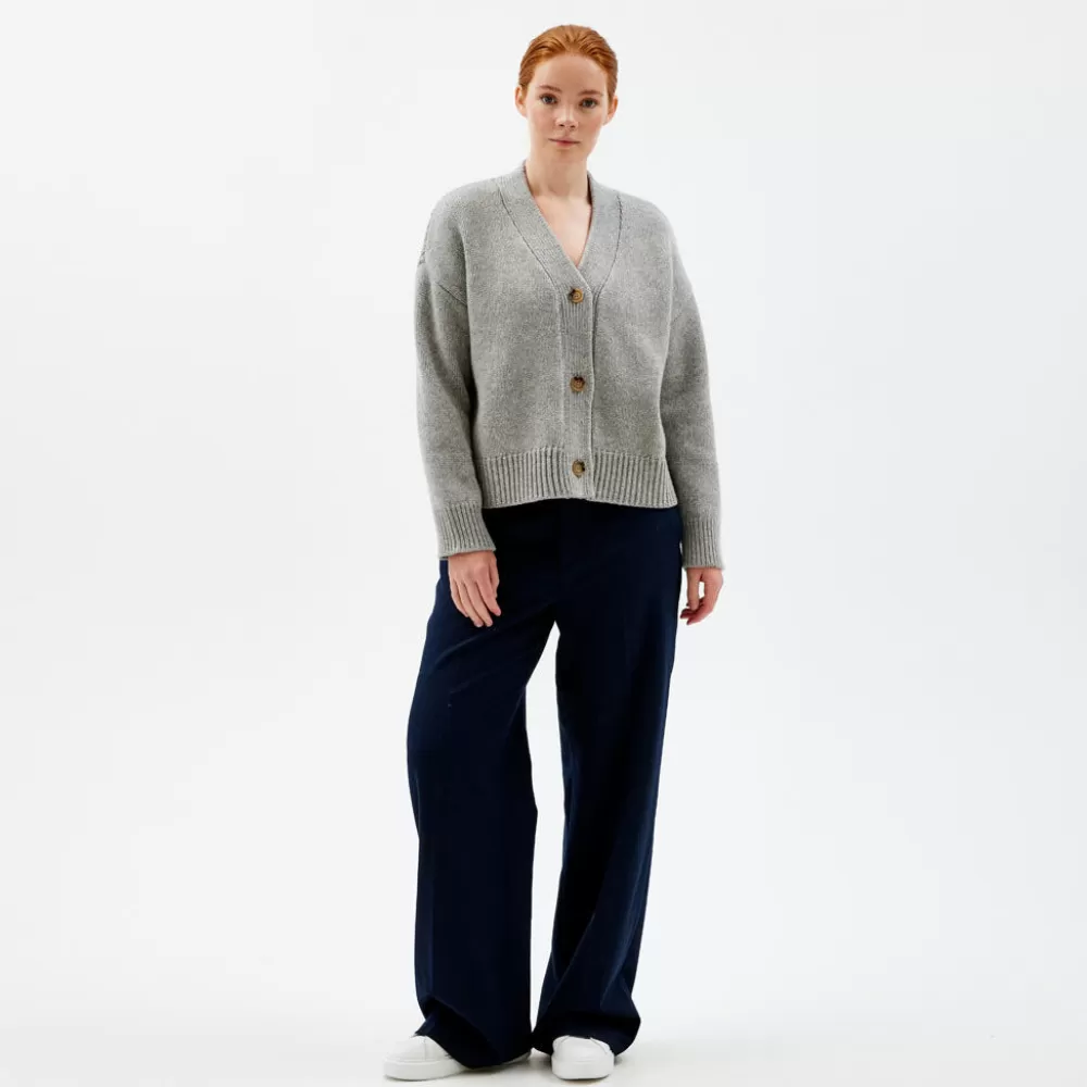 Pierre Robert Overdeler | Gensere-Heavy-knit Cardigan Grey Melange