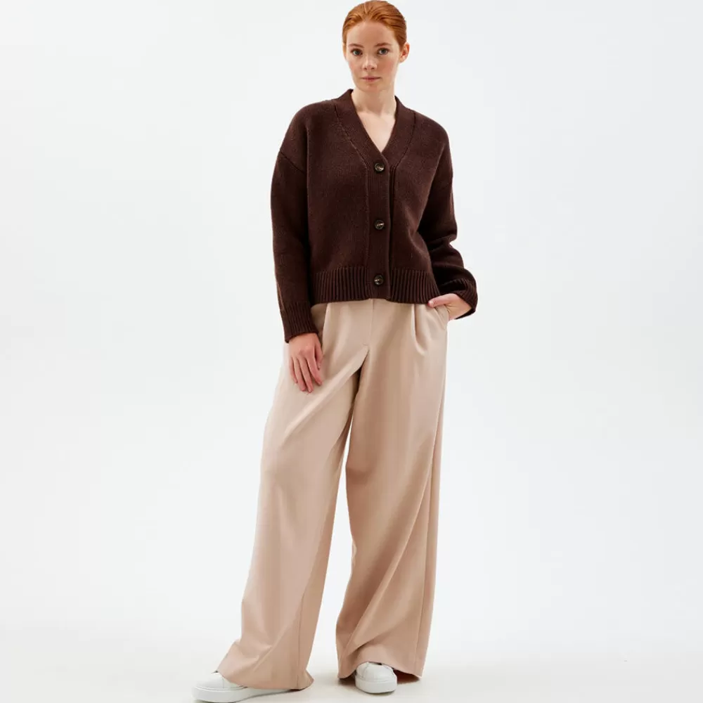 Pierre Robert Overdeler | Gensere-Heavy-knit Cardigan Coffee