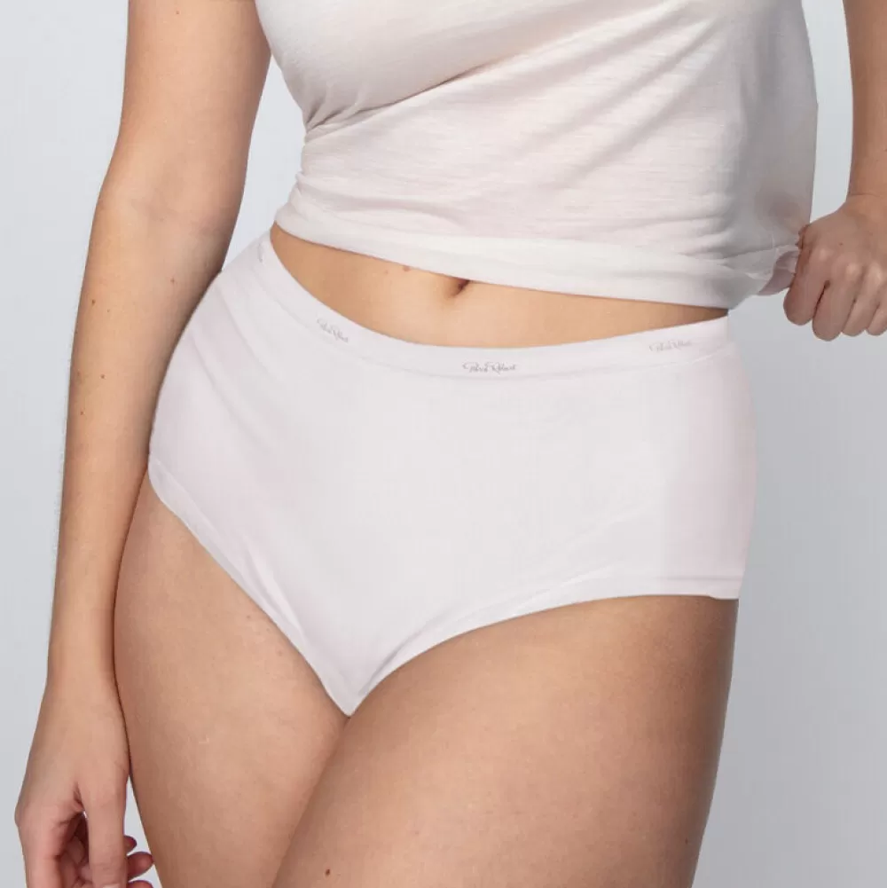 Pierre Robert Truser-High Waist Bomull Klassisk Truse White