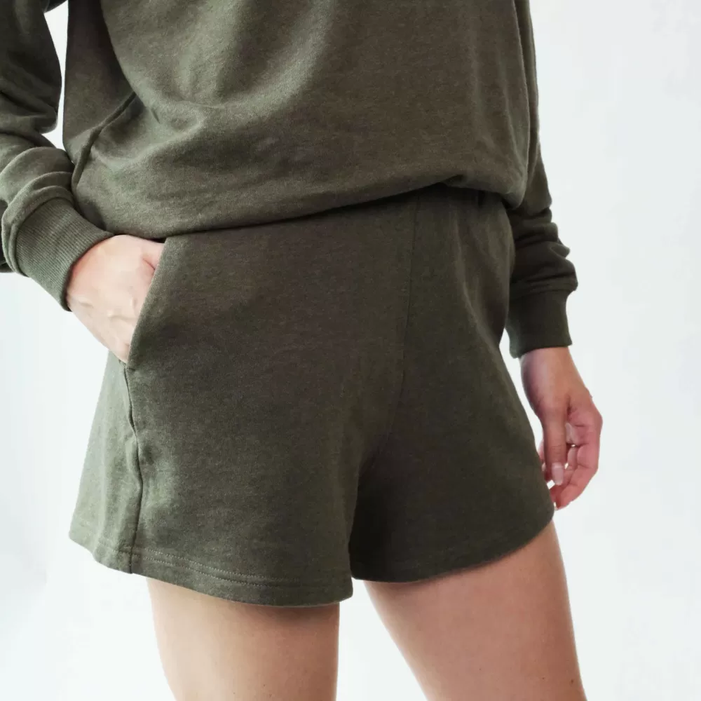 Pierre Robert Underdeler | Loungewear-Shorts Bomull Green Melange