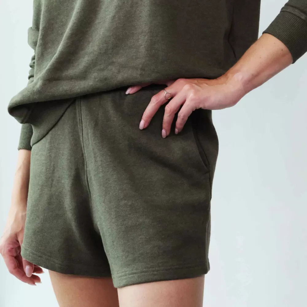 Pierre Robert Underdeler | Loungewear-Shorts Bomull Green Melange