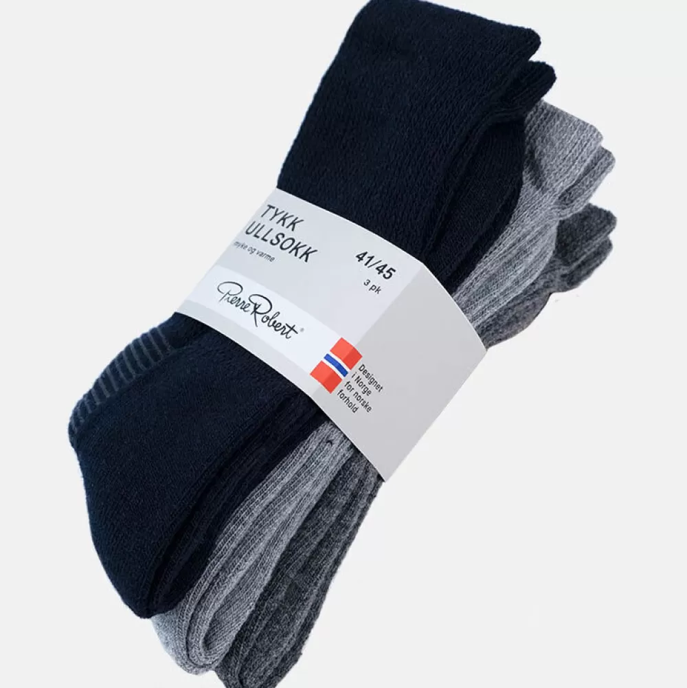 Pierre Robert Ullundertøy | Sokker-Tykk Ullsokk X3 41-45 Dark Navy