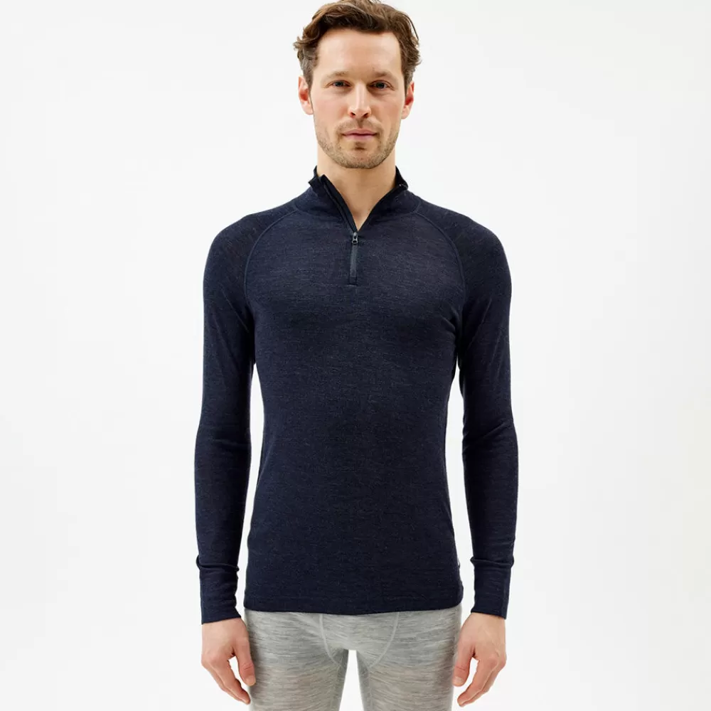 Pierre Robert Ullundertøy | Sport-Ulltrøye Herre Merinoull Zip Dark Navy