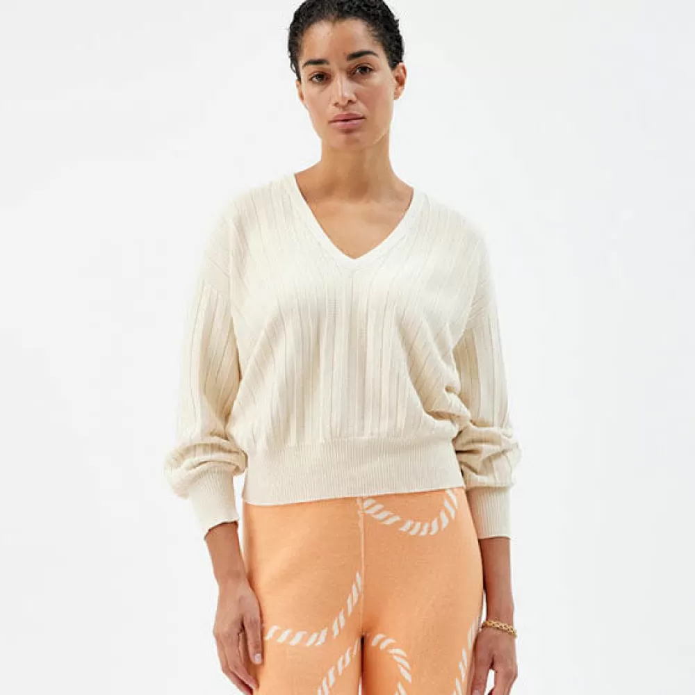 Pierre Robert Gensere | Loungewear-Vendbar Genser Med V-hals Ecru